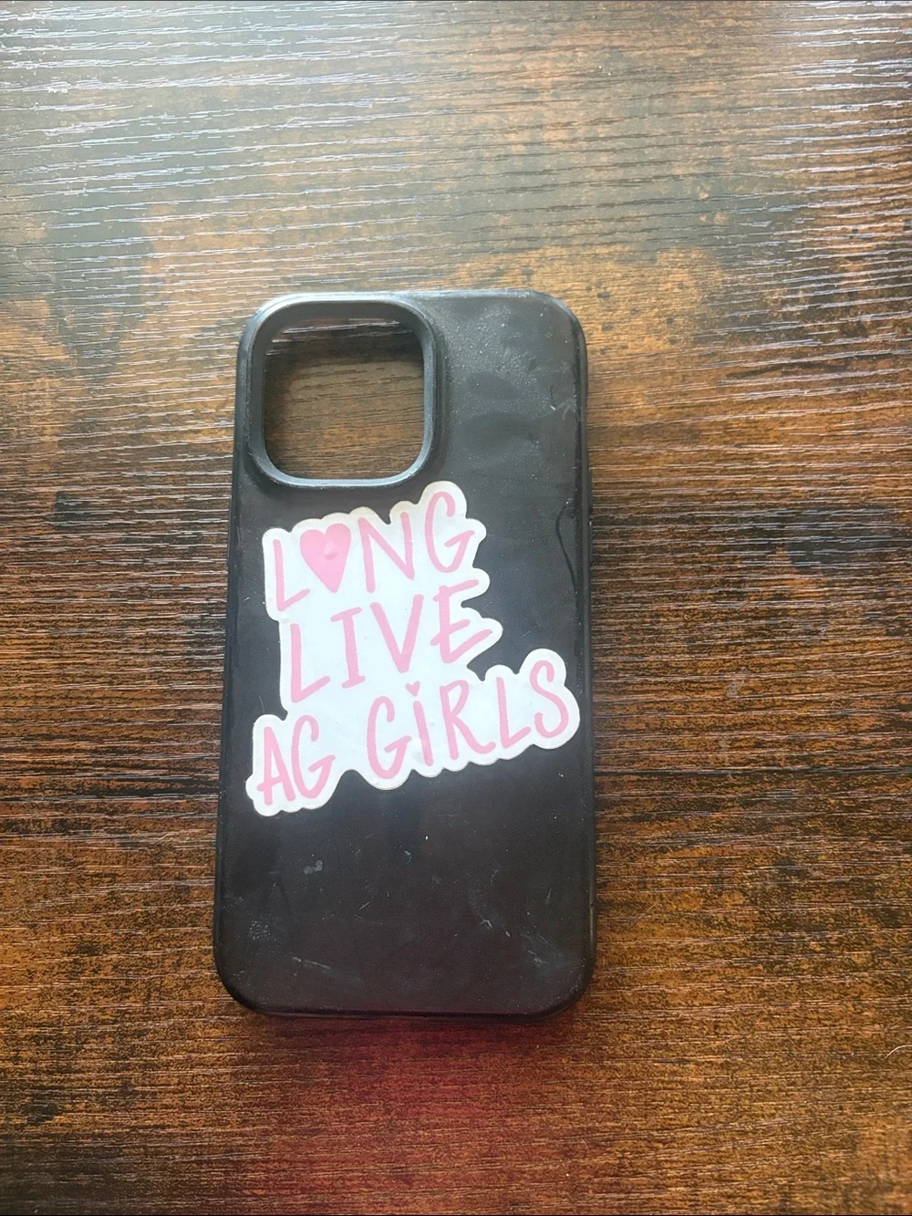 Stylish Black Phone Case with Pink 